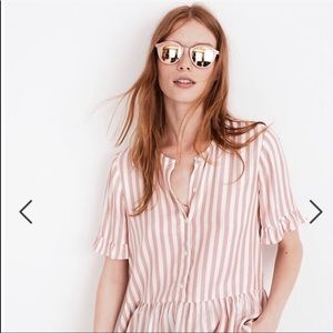 Madewell | Striped Peplum Blouse - Size S